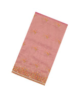 Baby Pink Woven Blended Tissue Saree With Embroidered Meena Floral Motifs-BL4864