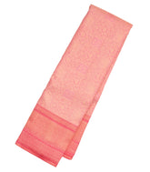 Pink Handloom Kanchipuram Silk Saree With Floral Motifs