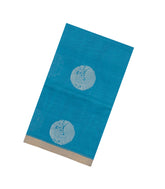 Sky Blue Handloom Village Cotton Saree With Buttas-VC1606