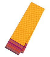 Yellow Handloom Korvai Kanchipuram Silk Saree With Silk Checks-KA13676