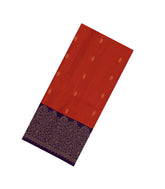 Rust Handloom Soft Silk Saree With Floral Motifs-SO4563