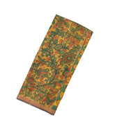 Mustard Handloom Tussar Silk Saree With Kalamkari Printed Motifs-TU2765