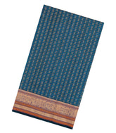 Blue Handloom Silk Cotton Saree With Checks-SC4372