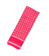 Hot Peach Woven Art Dupion Saree With Printed Floral Motifs