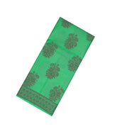 Green Woven Tussar Silk Saree With Floral Buttas-TU2976