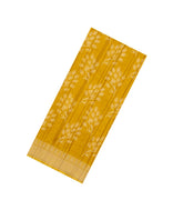 Mustard Woven Synthetic Dola Silk Saree With Printed Floral Motifs-BL4891