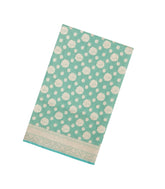 Aquamarine Handloom Banarasi Silk Saree With Floral Motifs-BE1904