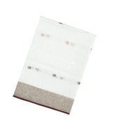 White Woven Linen Saree With Buttas & Contrast Border-LI0718