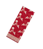 Red Woven Dupion Silk Saree With Floral Buttas-DS0561
