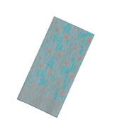 Cyan Woven Art Linen Saree With Floral Motifs-BL5647