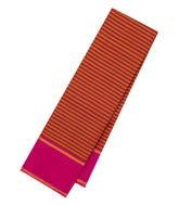 Crimson & Rust Handloom Kanchipuram Silk Saree With Checks & Contrast Border-KA13908