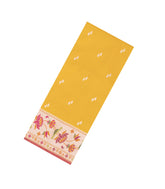 Mustard Handloom Banarasi Silk Saree With Floral Buttas & Meena Borde-BE1760
