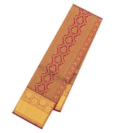 Maroon Handloom Kanchipuram Silk Saree With Meena Floral Motifs-KA14782