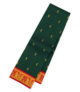 Dark Green Handloom Korvai Kanchipuram Silk Saree With Lord Ram Motifs-KA15889