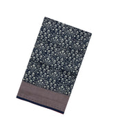 Midnight Blue Printed Chanderi Cotton Saree With Floral Motifs & Sequin Work-CC1426