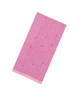 Bubblegum Pink Handloom Bengal Cotton Saree With Meena Coin Buttas-BG1758