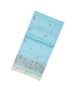 Turquoise Handloom Kota Silk Saree With Bird Motifs-KO1041