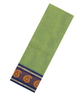 Light Green Woven Chettinad Cotton Saree With Contrast Border-CN1939