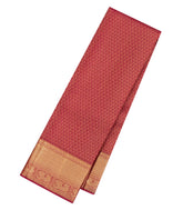 Crimson Handloom Kanchipuram Silk Saree With Floral Jaal Motifs-KA15637