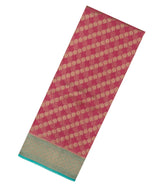 Dusty Pink Handloom Banarasi Organza Silk Saree With Floral Motifs-BE1489