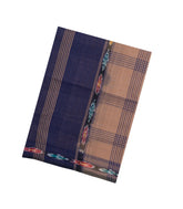 Light Brown Woven Kadappa Cotton Saree With Checks-KN0717