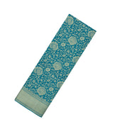Cyan Woven Mysore Silk Saree With Floral Vine Motifs-MS3348