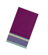 Magenta Handloom Silk Cotton Saree With Stripes & Contrast Border-SC4192