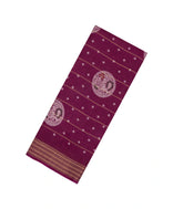 Maroon Printed Synthetic Dola Silk Saree With Zari Stripes & Border Motifs-SY0342