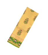 Sandal Woven Hand Painted Silk Saree With Meena Floral Motifs-KA13298