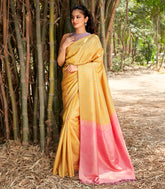 Multi Colour Handloom Kanchipuram Silk Saree With Checks-Multi colour