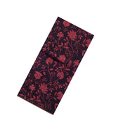 Black Handloom Linen Saree With Printed Red Floral Motifs-LI0785