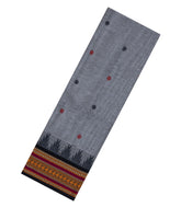 Grey Woven Chettinad Cotton Saree With Buttas-CN1902