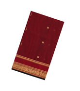 Maroon Handloom Silk Cotton Saree With Buttas-SC4361