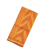 Orange Handloom Tussar Silk Saree With Printed Tie & Dye Motifs & Contrast Pallu-TU2811