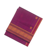 Magenta Handloom Silk Cotton Saree With Annam Buttas