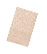 Taupe Handloom Banarasi Silk Saree With Floral Zari Motifs-BE1925