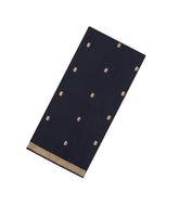 Black Handloom Maheswari Silk Cotton Saree With Floral Buttas & Zari Border-SC4856