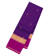 Purple Woven Pure Silk Saree With Buttas & Contrast Border-EC2566