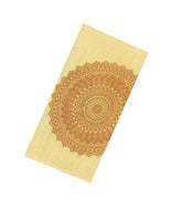 Sandal Printed Synthetic Linen Saree With Floral Motifs-SY0163