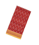 Crimson Handloom Orissa Silk Saree With Tie & Dye Floral Motifs-OR0859