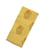 Sandal Woven Linen Saree With Printed Floral Motifs-LI0664
