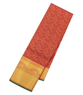 Crimson Handloom Kanchipuram Silk Saree With Floral Vine Motifs-KA14775