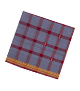 Grey Woven Kadapa Cotton Saree With Checks & Buttas-KN0683
