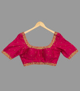 Rani Pink Blouse with Intricate Gold Embroidery-RB5114