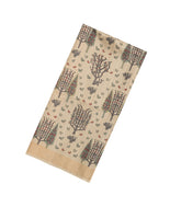 Taupe Woven Tussar Silk Saree With Printed Green Floral Motifs-TU3175