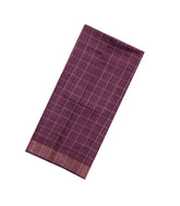 Lilac Woven Dupion Silk Saree With Checks & Printed Pallu-DS0632