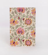 Cream 9 X 6 Inch Bagru Dabu Block Printed 96 Page Handmade Notebook-ACS1016