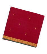 Crimson Woven Kadapa Cotton Saree With Buttas & Zari Border-KN0682
