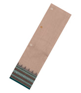 Taupe Handloom Kanchi Cotton Saree With Buttas & Silk Border-KC1752