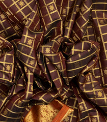 Maroon Handloom Natural Dyed Silk Saree With Minangkabau Motifs